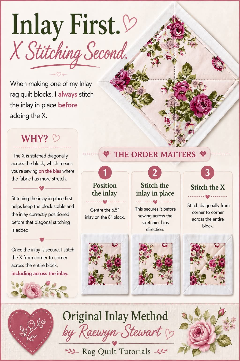 Why I Stitch the Inlay First and the X Second